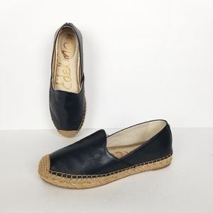 Sam Edelman kesia black leather espidrille flats, size 6